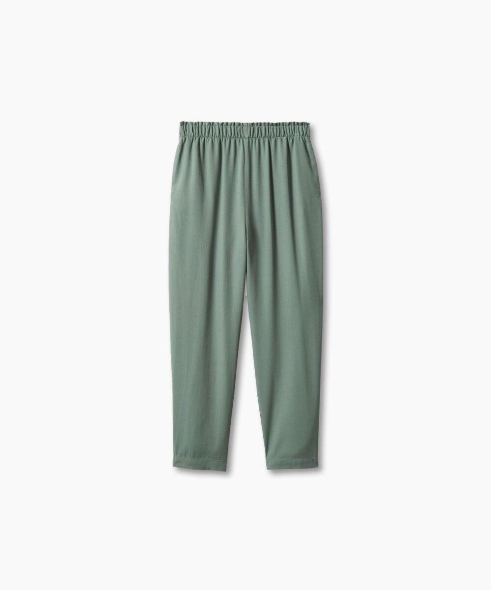 Elastic waist crop trousers