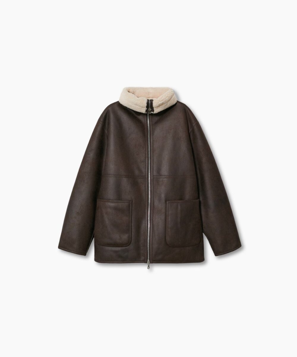 Faux shearling lining coat