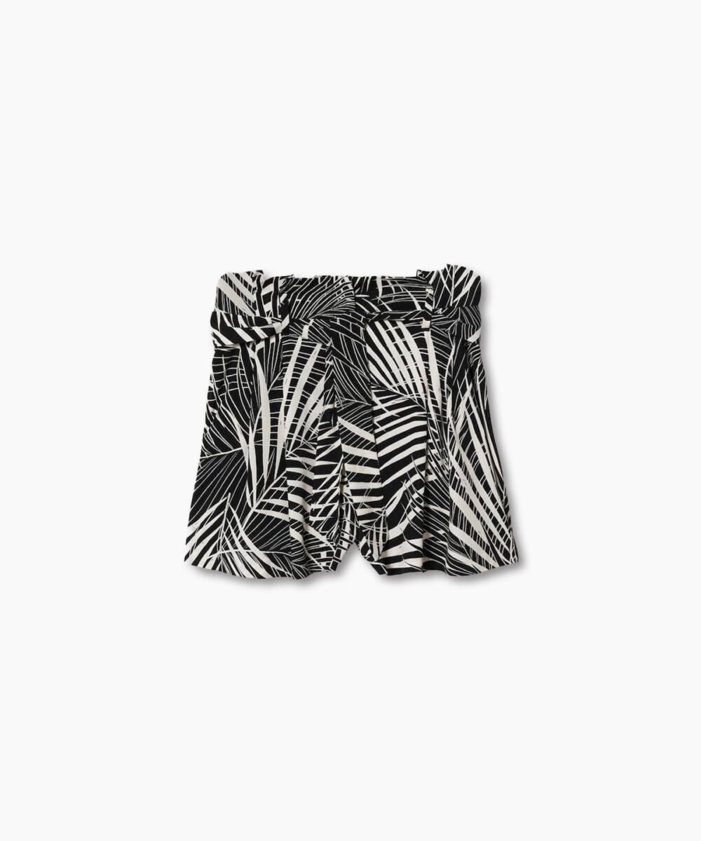 Printed belt shorts