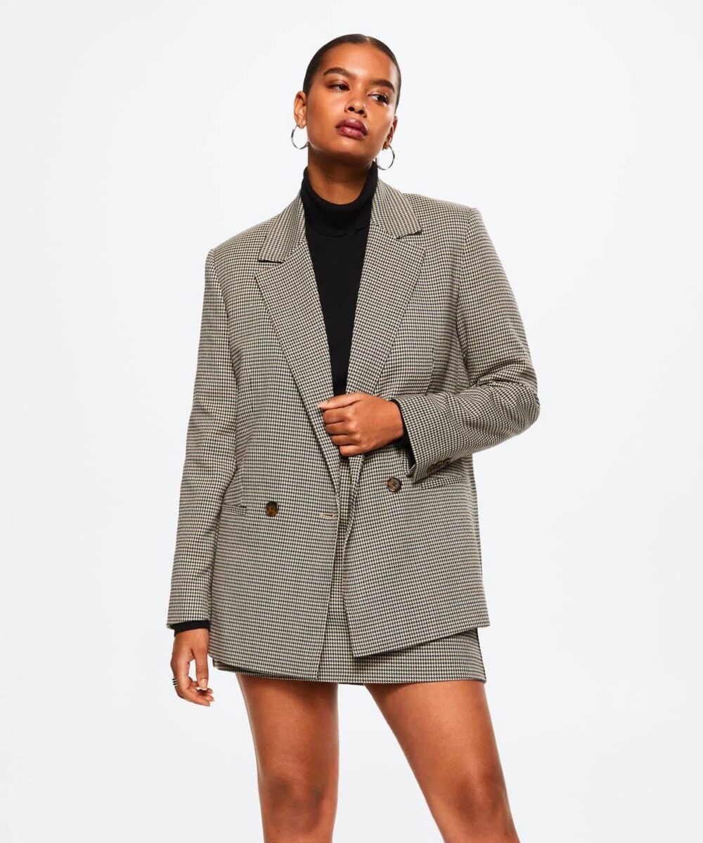 Wrap check suit jacket - Image 2